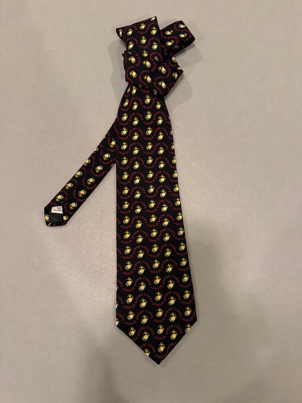 Vintage Marine Corps League USMC Eagle Globe Anchor Necktie London 400